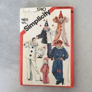 Clown Costume & Hats Boys Girls Simplicity Pattern